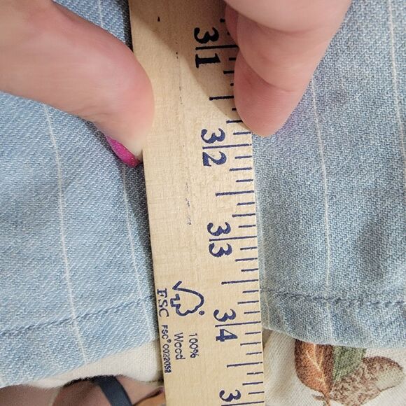 Forever 21 Jean Overall Jumper Mini Dress Striped Light Wash L - Picture 8 of 10